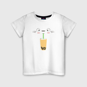 Детская футболка хлопок с принтом Totoro Drink , 100% хлопок | круглый вырез горловины, полуприлегающий силуэт, длина до линии бедер | ghibli | japan | nature | neigbor | neighbour | totoro | анимация | аниме | гибли | друг | животные | лес | милый | мир | миядзаки | мой сосед тоторо | мульт | мультфильм | природа | сок | сосед | сусуватари | тоторо | хаяо