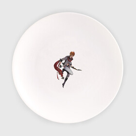 Тарелка с принтом Тарталья в деле , фарфор | диаметр - 210 мм
диаметр для нанесения принта - 120 мм | Тематика изображения на принте: арт | ли юэ | ржавый лук | рисунок | снежная | тарталья | фатуи