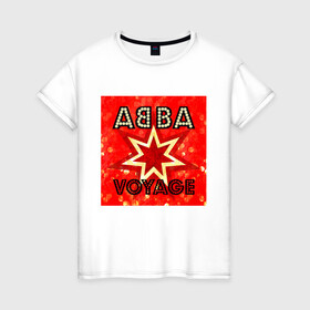 Женская футболка хлопок с принтом ABBA новый альбом Voyage , 100% хлопок | прямой крой, круглый вырез горловины, длина до линии бедер, слегка спущенное плечо | abba | voyage | абба | альбом | возвращение | группа | музыка | поп | премьера