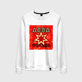 Женский свитшот хлопок с принтом ABBA новый альбом Voyage , 100% хлопок | прямой крой, круглый вырез, на манжетах и по низу широкая трикотажная резинка  | Тематика изображения на принте: abba | voyage | абба | альбом | возвращение | группа | музыка | поп | премьера