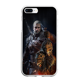 Чехол для iPhone 7Plus/8 Plus матовый с принтом Witcher III , Силикон | Область печати: задняя сторона чехла, без боковых панелей | geralt | the witcher | wild hunt | witcher 3 | ведьмак | ведьмак 3 | геральт | дикая охота