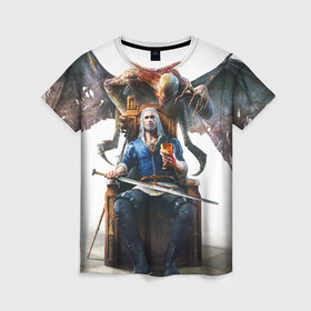 Женская футболка 3D с принтом Geralt , 100% полиэфир ( синтетическое хлопкоподобное полотно) | прямой крой, круглый вырез горловины, длина до линии бедер | geralt | the witcher | wild hunt | witcher 3 | ведьмак | ведьмак 3 | геральт | дикая охота