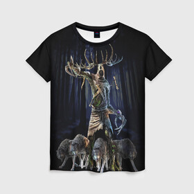 Женская футболка 3D с принтом Leszy , 100% полиэфир ( синтетическое хлопкоподобное полотно) | прямой крой, круглый вырез горловины, длина до линии бедер | leshy | leszy | the witcher | wild hunt | witcher 3 | ведьмак | ведьмак 3 | волки | дикая охота | леший
