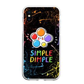 Чехол для iPhone XS Max матовый с принтом SIMPLE DIMPLE ИГРУШКА , Силикон | Область печати: задняя сторона чехла, без боковых панелей | pop it | popit | антистресс | игрушка | поп ит | попит | пузырчатая плёнка | пупырка | симпл димпл | симплдимпл