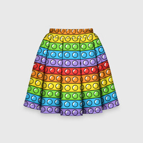 Детская юбка-солнце 3D с принтом ANTI-STRESS POP IT | ПОП ИТ , 100% полиэстер | Эластичный пояс, крупные складки | pop it | popit | антистресс | игрушка | поп ит | попит | пузырчатая плёнка | пупырка | симпл димпл | симплдимпл