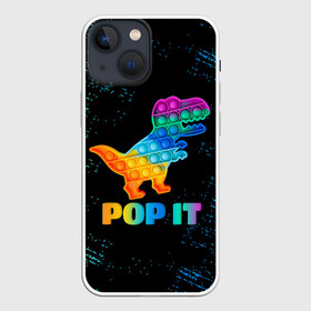 Чехол для iPhone 13 mini с принтом POP IT DINOSAUR |  ДИНОЗАВР ,  |  | pop it | popit | антистресс | динозавр | игрушка | поп ит | попит | пузырчатая плёнка | пупырка | симпл димпл | симплдимпл