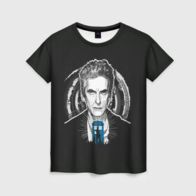 Женская футболка 3D с принтом Питер Капальди , 100% полиэфир ( синтетическое хлопкоподобное полотно) | прямой крой, круглый вырез горловины, длина до линии бедер | doctor who | serial | доктор кто | путешествия во времени | сериал | сериалы | фантастика