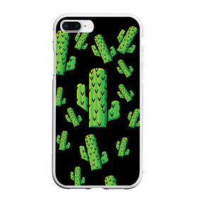 Чехол для iPhone 7Plus/8 Plus матовый с принтом Cactus Time - Веселые кактусы , Силикон | Область печати: задняя сторона чехла, без боковых панелей | Тематика изображения на принте: cactus time | веселый | зеленый | кактусы | милый