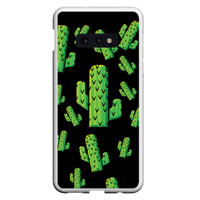 Чехол для Samsung S10E с принтом Cactus Time - Веселые кактусы , Силикон | Область печати: задняя сторона чехла, без боковых панелей | Тематика изображения на принте: cactus time | веселый | зеленый | кактусы | милый