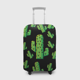 Чехол для чемодана 3D с принтом Cactus Time - Веселые кактусы , 86% полиэфир, 14% спандекс | двустороннее нанесение принта, прорези для ручек и колес | cactus time | веселый | зеленый | кактусы | милый