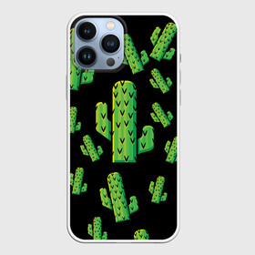Чехол для iPhone 13 Pro Max с принтом Cactus Time   Веселые кактусы ,  |  | Тематика изображения на принте: cactus time | веселый | зеленый | кактусы | милый