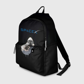 Рюкзак 3D с принтом SpaceX Dragon 2 , 100% полиэстер | лямки с регулируемой длиной, сверху петелька, чтобы рюкзак можно было повесить на вешалку. Основное отделение закрывается на молнию, как и внешний карман. Внутри два дополнительных кармана, один из которых закрывается на молнию. По бокам два дополнительных кармашка | rocket | ship | space | spaceship | spacex | икс | корабль | космический | космос | ракета | спейс