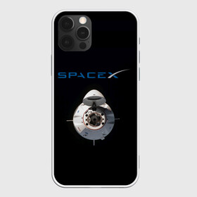 Чехол для iPhone 12 Pro с принтом SpaceX Dragon 2 , силикон | область печати: задняя сторона чехла, без боковых панелей | rocket | ship | space | spaceship | spacex | икс | корабль | космический | космос | ракета | спейс