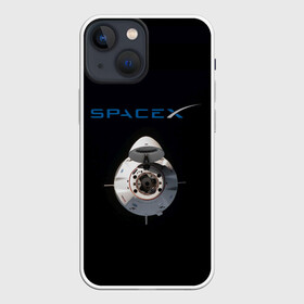 Чехол для iPhone 13 mini с принтом SpaceX Dragon 2 ,  |  | rocket | ship | space | spaceship | spacex | икс | корабль | космический | космос | ракета | спейс
