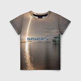Детская футболка 3D с принтом SpaceX Dragon 2 , 100% гипоаллергенный полиэфир | прямой крой, круглый вырез горловины, длина до линии бедер, чуть спущенное плечо, ткань немного тянется | Тематика изображения на принте: crew | dragon | falcon 9 | rocket | ship | space | spaceship | spacex | икс | корабль | космический | космос | ракета | спейс