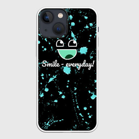 Чехол для iPhone 13 mini с принтом Smile Evereday   Улыбайся ,  |  | кислота | подарок | пятна | смайл | улыбка