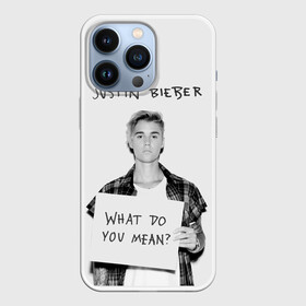 Чехол для iPhone 13 Pro с принтом JUSTIN BIEBER ,  |  | bieber | boy | justin | mean | music | pop | rnb | song | usa | what | бибер | джастин | музыка | парень | певец | песни | попса | портрет | сша
