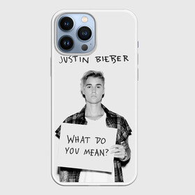 Чехол для iPhone 13 Pro Max с принтом JUSTIN BIEBER ,  |  | bieber | boy | justin | mean | music | pop | rnb | song | usa | what | бибер | джастин | музыка | парень | певец | песни | попса | портрет | сша