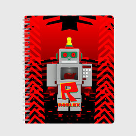 Тетрадь с принтом ROBO | ROBLOX | РОБЛОКС (Z) , 100% бумага | 48 листов, плотность листов — 60 г/м2, плотность картонной обложки — 250 г/м2. Листы скреплены сбоку удобной пружинной спиралью. Уголки страниц и обложки скругленные. Цвет линий — светло-серый
 | Тематика изображения на принте: game | gamer | roblox | robo | simulator | игра | конструктор | роблок | роблокс | робо | симулятор | строительство | фигура