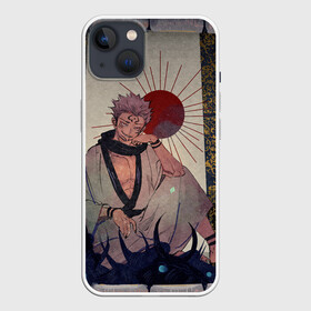 Чехол для iPhone 13 с принтом Задумчивый Сукуна ,  |  | anime | black | cursed spirit | demon | evil | good | itadori yuji | magic battle | shaman | sukuna | white | ying yang | аниме | белое | демон | добро | зло | инь ян | итадори юдзи | магическая битва | проклятый дух | рёмен сукуна | черное | шаман