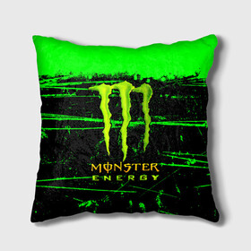 Подушка 3D с принтом MONSTER ENERGY NEON LOGO , наволочка – 100% полиэстер, наполнитель – холлофайбер (легкий наполнитель, не вызывает аллергию). | состоит из подушки и наволочки. Наволочка на молнии, легко снимается для стирки | monster | monster energy | монстер | монстер енерджи | монстер енэрджи | монстер энерджи | неон | энергетик | энергетический напиток