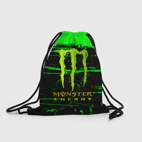 Рюкзак-мешок 3D с принтом MONSTER ENERGY NEON LOGO , 100% полиэстер | плотность ткани — 200 г/м2, размер — 35 х 45 см; лямки — толстые шнурки, застежка на шнуровке, без карманов и подкладки | Тематика изображения на принте: monster | monster energy | монстер | монстер енерджи | монстер енэрджи | монстер энерджи | неон | энергетик | энергетический напиток