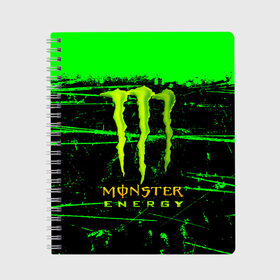 Тетрадь с принтом MONSTER ENERGY NEON LOGO , 100% бумага | 48 листов, плотность листов — 60 г/м2, плотность картонной обложки — 250 г/м2. Листы скреплены сбоку удобной пружинной спиралью. Уголки страниц и обложки скругленные. Цвет линий — светло-серый
 | monster | monster energy | монстер | монстер енерджи | монстер енэрджи | монстер энерджи | неон | энергетик | энергетический напиток