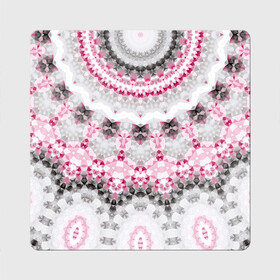 Магнит виниловый Квадрат с принтом Абстрактный современный фон , полимерный материал с магнитным слоем | размер 9*9 см, закругленные углы | абстрактный | женский | калейдоскоп | мозаика | мозаичный узор | молодежный | серый и розовый | современный | этно