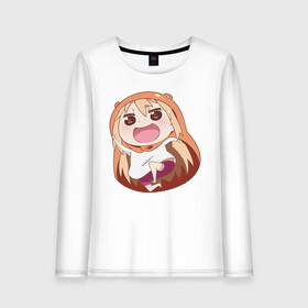 Женский лонгслив хлопок с принтом Umaru , 100% хлопок |  | anime | himouto umaru chan | umaru | umaru chan | аниме | аниме сереал | двуличная сестрёнка умару | мульт  фильм | мультсериал | умару | умару дома | умару чан