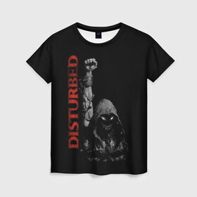 Женская футболка 3D с принтом DISTURBED , 100% полиэфир ( синтетическое хлопкоподобное полотно) | прямой крой, круглый вырез горловины, длина до линии бедер | dark | disturbed | dreiman | grunge | hardcore | metal | monster | music | punk | rock | usa | гранж | дистербд | дрейман | метал | музыка | панк | рок