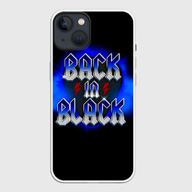 Чехол для iPhone 13 с принтом BACK in BLACK AC DC ,  |  | ac dc | acdc | acdc ас дс | angus | back in black | highway to hell | mckinnon | you | австралийская | ангус янг | ас дс | асдс | блюз | в форме | гитара | группа | крис слэйд | метал | молния | музыка | певец | рок | рок н ролл | стиви янг