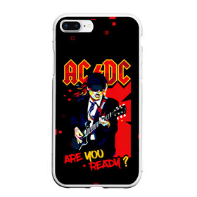 Чехол для iPhone 7Plus/8 Plus матовый с принтом ARE YOU REDY? AC/DC , Силикон | Область печати: задняя сторона чехла, без боковых панелей | ac dc | acdc | acdc ас дс | angus | back in black | highway to hell | mckinnon | you | австралийская | ангус янг | ас дс | асдс | блюз | в форме | гитара | группа | крис слэйд | метал | молния | музыка | певец | рок | рок н ролл | стиви янг