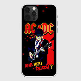 Чехол для iPhone 12 Pro с принтом ARE YOU REDY? AC/DC , силикон | область печати: задняя сторона чехла, без боковых панелей | ac dc | acdc | acdc ас дс | angus | back in black | highway to hell | mckinnon | you | австралийская | ангус янг | ас дс | асдс | блюз | в форме | гитара | группа | крис слэйд | метал | молния | музыка | певец | рок | рок н ролл | стиви янг