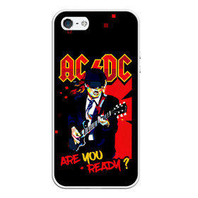 Чехол для iPhone 5/5S матовый с принтом ARE YOU REDY? AC/DC , Силикон | Область печати: задняя сторона чехла, без боковых панелей | ac dc | acdc | acdc ас дс | angus | back in black | highway to hell | mckinnon | you | австралийская | ангус янг | ас дс | асдс | блюз | в форме | гитара | группа | крис слэйд | метал | молния | музыка | певец | рок | рок н ролл | стиви янг