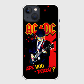 Чехол для iPhone 13 с принтом ARE YOU REDY AC DC ,  |  | ac dc | acdc | acdc ас дс | angus | back in black | highway to hell | mckinnon | you | австралийская | ангус янг | ас дс | асдс | блюз | в форме | гитара | группа | крис слэйд | метал | молния | музыка | певец | рок | рок н ролл | стиви янг