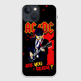 Чехол для iPhone 13 mini с принтом ARE YOU REDY AC DC ,  |  | Тематика изображения на принте: ac dc | acdc | acdc ас дс | angus | back in black | highway to hell | mckinnon | you | австралийская | ангус янг | ас дс | асдс | блюз | в форме | гитара | группа | крис слэйд | метал | молния | музыка | певец | рок | рок н ролл | стиви янг