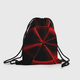 Рюкзак-мешок 3D с принтом Атомный неон , 100% полиэстер | плотность ткани — 200 г/м2, размер — 35 х 45 см; лямки — толстые шнурки, застежка на шнуровке, без карманов и подкладки | красный | круг | неон | цвет | черный