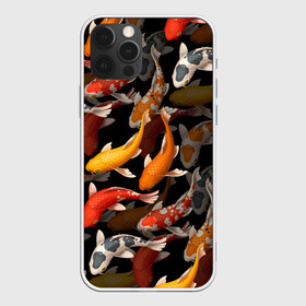 Чехол для iPhone 12 Pro с принтом Карпы кои | Японские карпы , силикон | область печати: задняя сторона чехла, без боковых панелей | восточные карпы | восточные рыбки | западные карпы | западные рыбы | карпы | карпы кои | кои | морские жители | рыбы | рыбы паттерн | японские карпы | японские кои