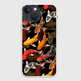 Чехол для iPhone 13 mini с принтом Карпы кои | Японские карпы ,  |  | восточные карпы | восточные рыбки | западные карпы | западные рыбы | карпы | карпы кои | кои | морские жители | рыбы | рыбы паттерн | японские карпы | японские кои