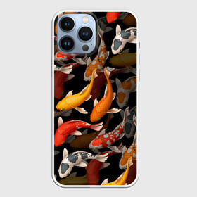 Чехол для iPhone 13 Pro Max с принтом Карпы кои | Японские карпы ,  |  | Тематика изображения на принте: восточные карпы | восточные рыбки | западные карпы | западные рыбы | карпы | карпы кои | кои | морские жители | рыбы | рыбы паттерн | японские карпы | японские кои