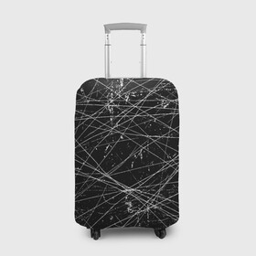 Чехол для чемодана 3D с принтом ТЕКСТУРА ГРАНЖ | GRUNGE  , 86% полиэфир, 14% спандекс | двустороннее нанесение принта, прорези для ручек и колес | grunge | texture | гранж | краска | линии | потертости | старина | текстура