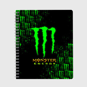 Тетрадь с принтом MONSTER ENERGY NEON | МОНСТЕР , 100% бумага | 48 листов, плотность листов — 60 г/м2, плотность картонной обложки — 250 г/м2. Листы скреплены сбоку удобной пружинной спиралью. Уголки страниц и обложки скругленные. Цвет линий — светло-серый
 | Тематика изображения на принте: monster | monster energy | монстер | монстер енерджи | монстер енэрджи | монстер энерджи | неон | энергетик | энергетический напиток