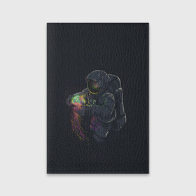 Обложка для паспорта матовая кожа с принтом Космическая медуза , натуральная матовая кожа | размер 19,3 х 13,7 см; прозрачные пластиковые крепления | Тематика изображения на принте: space | галактика | иллюстрация | космонавт | медуза