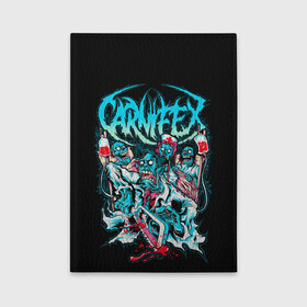 Обложка для автодокументов с принтом Carnifex , натуральная кожа |  размер 19,9*13 см; внутри 4 больших “конверта” для документов и один маленький отдел — туда идеально встанут права | carnifex | die without hope | graveside confessions | world war x | группы | дэткор | карнифекс | музыка | рок