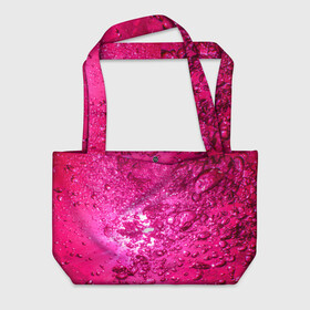Пляжная сумка 3D с принтом Розовые Пузырьки , 100% полиэстер | застегивается на металлическую кнопку; внутренний карман застегивается на молнию. Стенки укреплены специальным мягким материалом, чтобы защитить содержимое от несильных ударов
 | абстрактный розовый | неоновый розовый | розовая вода | розовый мир