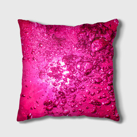 Подушка 3D с принтом Розовые Пузырьки , наволочка – 100% полиэстер, наполнитель – холлофайбер (легкий наполнитель, не вызывает аллергию). | состоит из подушки и наволочки. Наволочка на молнии, легко снимается для стирки | абстрактный розовый | неоновый розовый | розовая вода | розовый мир