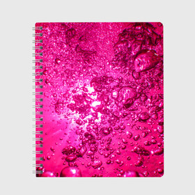 Тетрадь с принтом Розовые Пузырьки , 100% бумага | 48 листов, плотность листов — 60 г/м2, плотность картонной обложки — 250 г/м2. Листы скреплены сбоку удобной пружинной спиралью. Уголки страниц и обложки скругленные. Цвет линий — светло-серый
 | абстрактный розовый | неоновый розовый | розовая вода | розовый мир