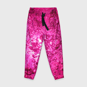 Детские брюки 3D с принтом Розовые Пузырьки , 100% полиэстер | манжеты по низу, эластичный пояс регулируется шнурком, по бокам два кармана без застежек, внутренняя часть кармана из мелкой сетки | абстрактный розовый | неоновый розовый | розовая вода | розовый мир