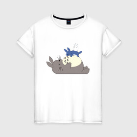 Женская футболка хлопок с принтом Sleepy Totoro , 100% хлопок | прямой крой, круглый вырез горловины, длина до линии бедер, слегка спущенное плечо | ghibli | japan | nature | neigbor | neighbour | totoro | анимация | аниме | гибли | друг | животные | лес | милый | мир | миядзаки | мой сосед тоторо | мульт | мультфильм | природа | сосед | тоторо | хаяо | хранитель | япония