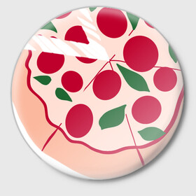 Значок с принтом пицца и ломтик ,  металл | круглая форма, металлическая застежка в виде булавки | быстро | вкусно | еда | италия | кухня | пицца | тесто